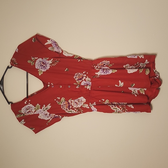 As U Wish Pants - As U Wish size small red floral romper